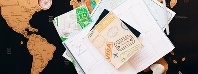 map and travel documents