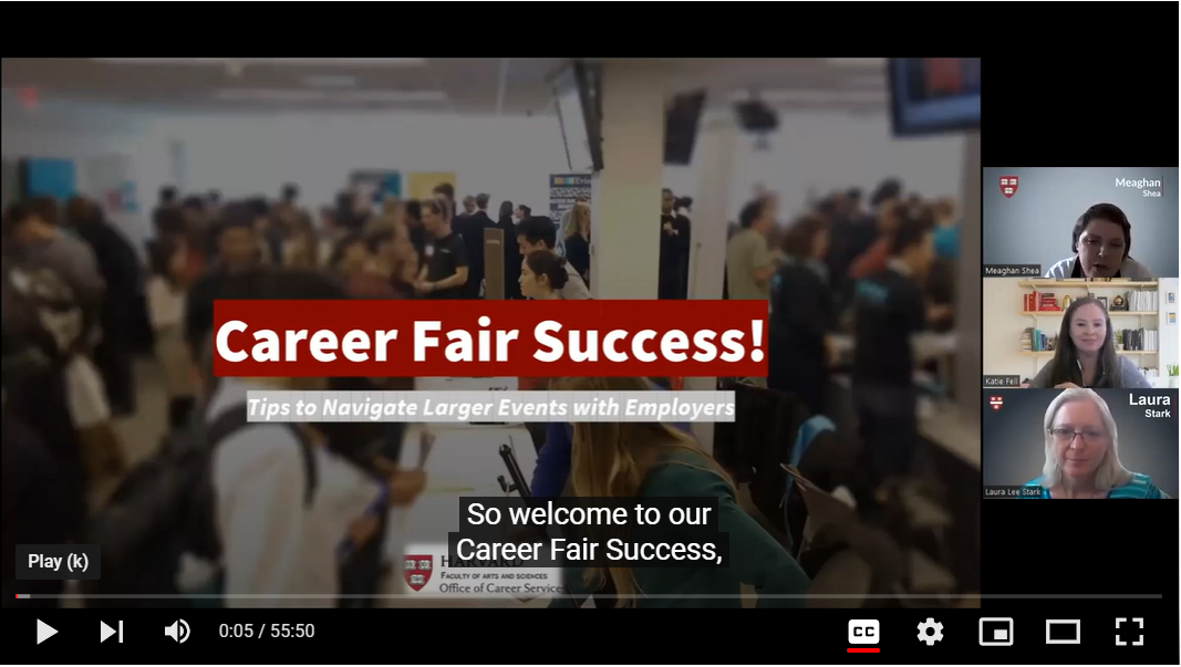title page of Career Fair Success webinar