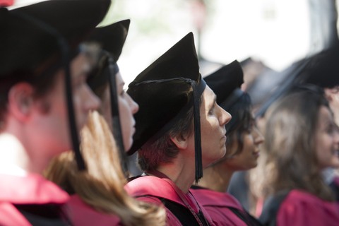 Harvard students graduating