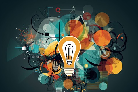 stylized image of a lightbulb representing an idea