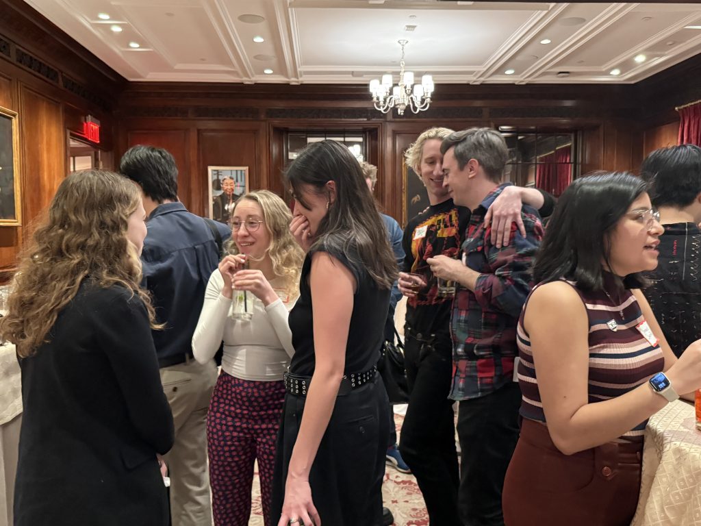 Students and alumni at the Harvard NYC Performing Arts Mixer, hosted by the Harvard Club of New York