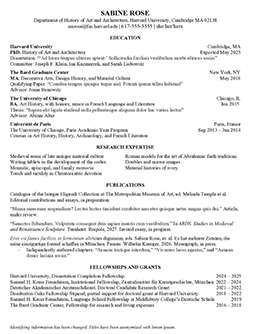Screenshot of GSAS CVs and Cover Letters resume samples